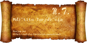Mátits Tarzícia névjegykártya