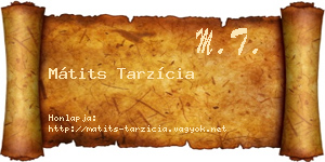 Mátits Tarzícia névjegykártya